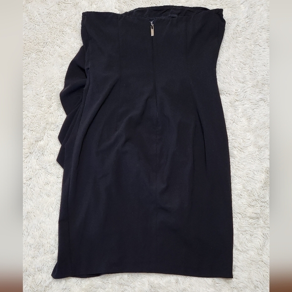 Elisabetta Franchi For Celyn B. LBD Little Black Strapless Sheath Dress Size 46 - Picture 4 of 10